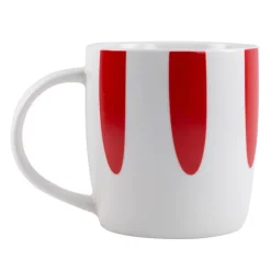 Outlet Mug en porcelaine blanc et rouge Stries - 39 cl