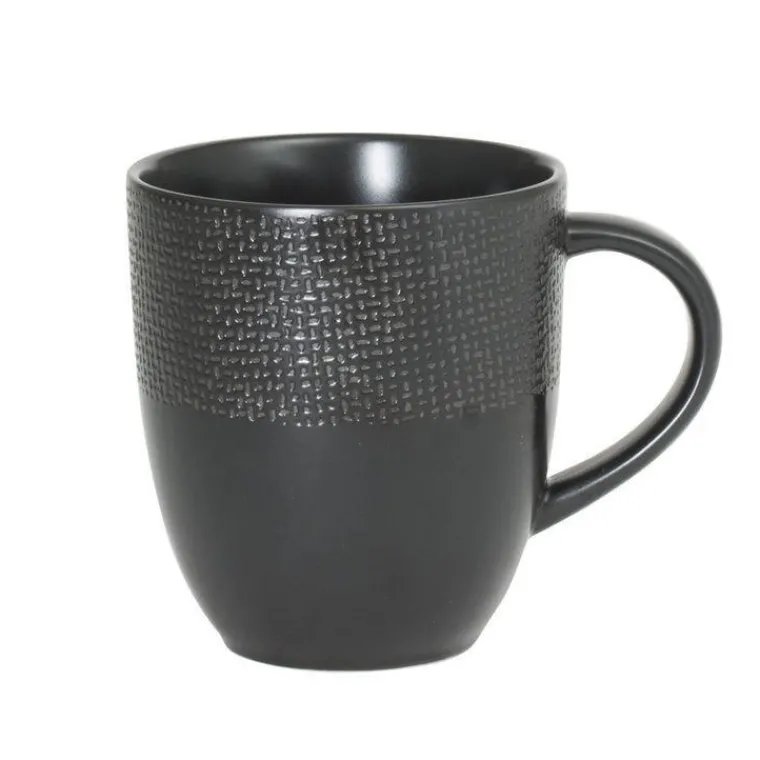 Outlet Mug Vesuvio coloris noir en grès - Ø 9 cm
