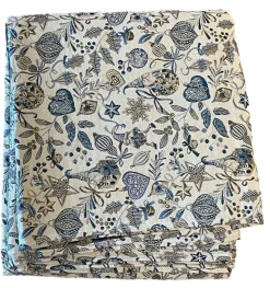 New SAFECO Nappe rectangulaire blanche à motifs bleus en PE/coton Boréal - 150 x 300 cm