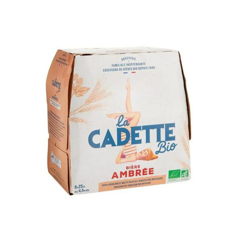 LA CADETTE Pack bière ambrée bio - 6 x 25 cl