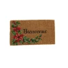 Best Paillasson en fibre de coco motif guirlande Poinsettia message bienvenue - 72 x 40 cm