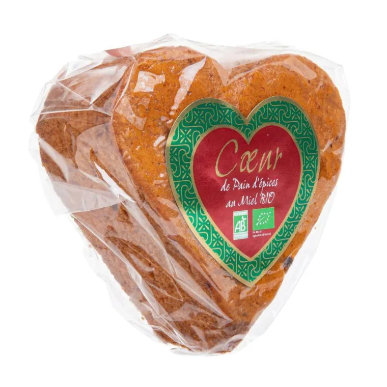 Outlet FAMILLE PERRONNEAU Pain d'épice bio en forme de Cœur - 250 gr