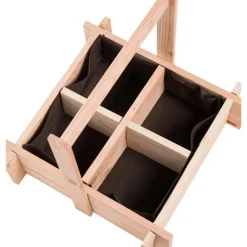 Outlet BOTANIC® Panier potager 4 cases avec anse et feutre géotextile - 52 x 52 x 16 cm