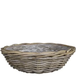 Outlet EDELMAN Panier rond en osier gris Marcia - Ø 41 x H 12 cm