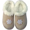 Hot Pantoufles d’intérieur fourrées à motif flocon unisexe