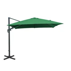 Outlet PROLOISIRS Parasol déporté en aluminium orientable, inclinable et rotatif couleur amande - 3 x 3 m