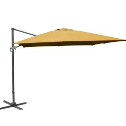 Clearance PROLOISIRS Parasol déporté en aluminium couleur curry - 3 x 4 m