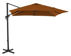 Hot PROLOISIRS Parasol déporté gris en aluminium inclinable et rotatif   Roma - 2,5 x 2,5 m