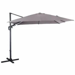 Outlet Parasol déporté, orientable, inclinable et rotatif en aluminium écru PROLOISIRS NH20 - 3x3m