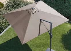 Outlet Parasol déporté, orientable, inclinable et rotatif en aluminium écru PROLOISIRS NH20 - 3x3m