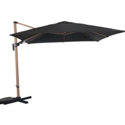 Clearance Parasol déporté rotating orientable gris 300 x 300 x 250 cm
