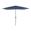 New PROLOISIRS Parasol gris et bleu à manivelle inclinable - 3 x 2 m