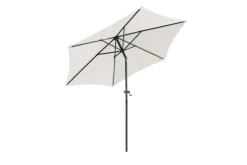 Online Parasol rond à manivelle coloris beige en aluminium et polyester - Ø 270 cm