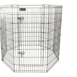 New Parc pour chien en métal noir - 121 cm