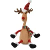 KAEMINGK Peluche Renne animé avec bonnet Père Noël - 14 x 22,9 x 54,6 cm