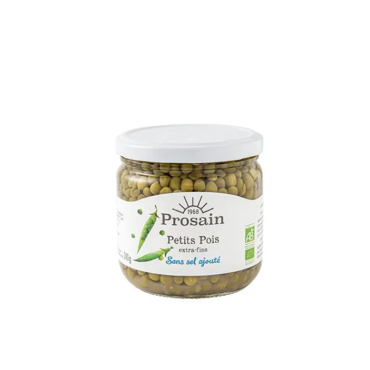 Online PROSAIN Petits pois extra fins bio hyposodés en bocal de 345 g