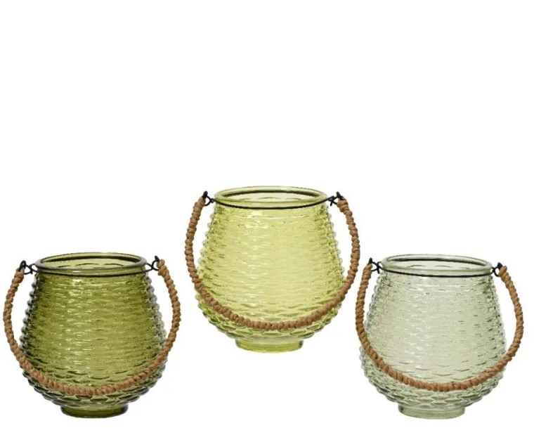 Clearance KAEMINGK Photophore coloris vert en verre - Ø 13 cm