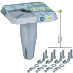 Outlet GARD & ROCK Pied amovible parasol déporté fixation universelle coloris gris en aluminium Gard&Rock - 17 x 17 x 18 cm