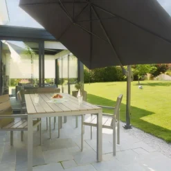 Outlet GARD & ROCK Pied amovible parasol déporté fixation universelle coloris gris en aluminium Gard&Rock - 17 x 17 x 18 cm