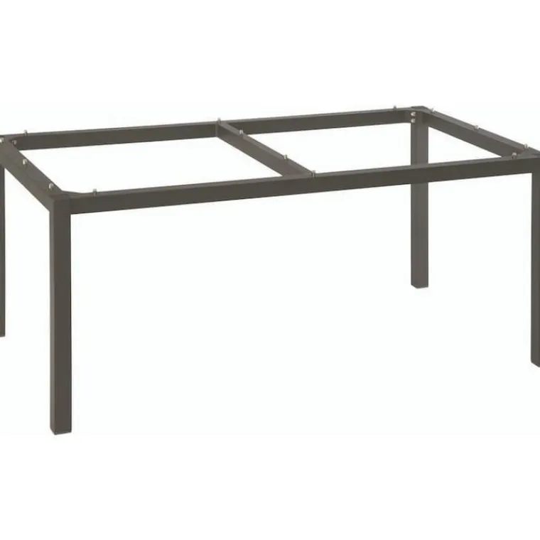 New STERN Pied de table coloris gris en aluminium - 160 x 90 x 73 cm