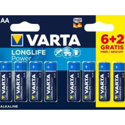 New VARTA Piles alcalines AA/LR6 Longlife power - Le lot de 6+2