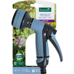 Sale BOTANIC® Pistolet en métal gainé - 7 jets avec débit réglable et gâchette verrouillable