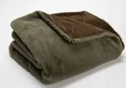 New CADES DESIGN Plaid vert kaki en polyester Luxe - 130 x 170 cm