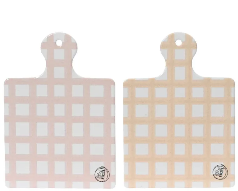 Outlet KAEMINGK Planche à découper en porcelaine à carreaux - 20 x 9 x 26 cm
