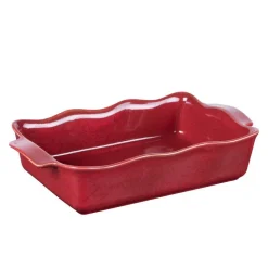 Discount BASTIDE Plat à four rectangulaire Ely coloris rouge en grès - 36 x 21 x 8 cm