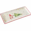 Hot BOLTZE Plat en céramique blanche à motif sapin et père Noël Noelo - 35 x 16 x 2,8 cm