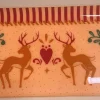 CADES DESIGN Plateau beige en métal à motifs cerfs Rudolph - 31 x 16 cm
