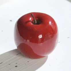 ARTF Pomme décorative Noël coloris rouge en plastique - Ø 9 cm