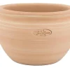 TERRABLANCA Pot boule en terre cuite claire - Ø 22 x H 16 cm