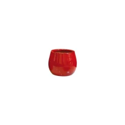 LES POTERIES D'ALBI Pot Cancale coquelicot en terre cuite émaillée H 14 x Ø 14 cm