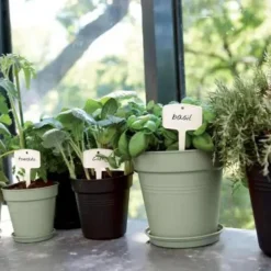 ELHO Pot de culture en polypropylène vert pierre Green basics - Ø 24 x H 22,1 cm