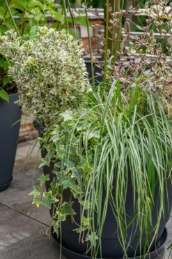 Outlet EDA Pot en matière recyclée coloris anthracite Poetic Joy 40 - Ø 38,6 x H 31,2 cm