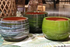 Outlet LES POTERIES D'ALBI Pot en terre cuite émaillée vert Forêt Les Poteries d’Albi Le Liseré - Ø 25 x H 19 cm