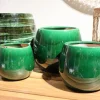 Outlet LES POTERIES D'ALBI Pot en terre émaillée vert Jade Cancale - Ø 25 x H 27 cm