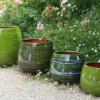 Sale LES POTERIES D'ALBI Pot en terre émaillée vert Forêt Cancale - Ø 21 x H 21 cm