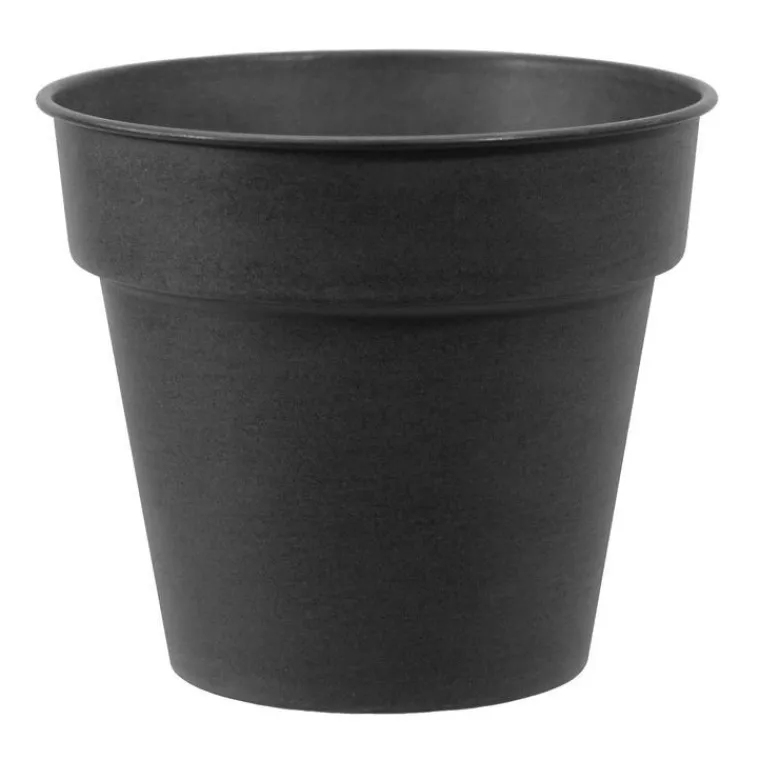 Sale DECOLINES Pot horticole en acier peint anthracite Ø 19 x H 17 cm