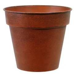 Best DECOLINES Pot horticole en acier peint brun antique Ø 27 x H 24 cm