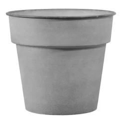 DECOLINES Pot horticole en acier peint gris clair Ø 27 x H 24 cm