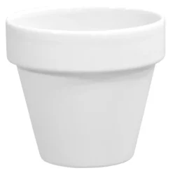 Clearance DECOLINES Pot horticole en terre cuite émaillée Blanc – D14 x H12