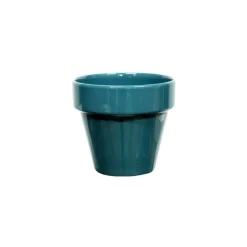 Sale DECOLINES Pot horticole émaillé de 0,9 L coloris bleu Ø 14 x H 12 cm