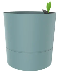 Clearance POETIC Pot rond à réserve d’eau en polypropylène vert Eucalyptus Eda Aquaduo XL - Ø 39,5 x H 39,5 cm