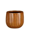 New EDELMAN Pot rond Hollande cannelé ocre Pablo – Ø 24 x H 12 cm