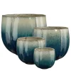 Online EDELMAN Pot rond en céramique coloris pétrole Corsica - Ø 29 x H 26 cm