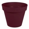 Best POETIC Pot rond en polypropylène rouge Bourgogne Eda Toscane 170 L - Ø 79 x H 66 cm