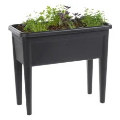 Best ELHO Potager sur pieds Green Basics ® coloris living noir 56 L - 75,5 x 36,5 x 65 cm