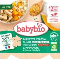 New BABY BIO Quinotto végétal quinoa potimarrons verts champignons fromage - 230 g